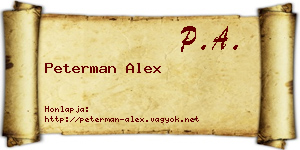Peterman Alex névjegykártya